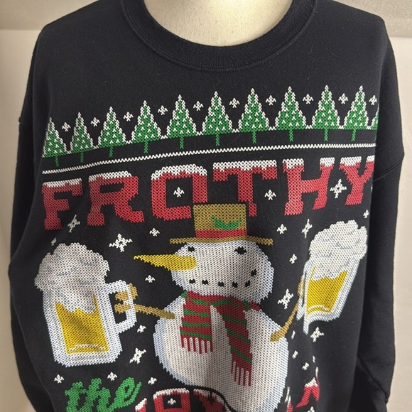 Frothy the Snowman Ugly Christmas Sweater Sweatshirt Holiday Party Men's Size XL - Picture 2 of 7